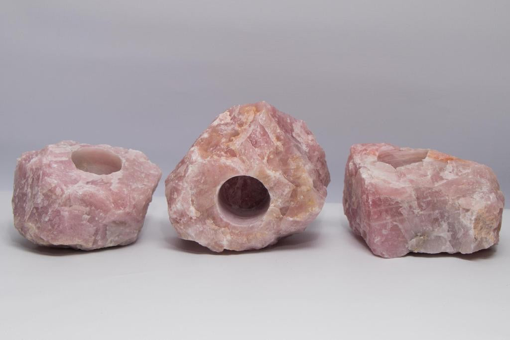 Rose Quartz Candle Holder