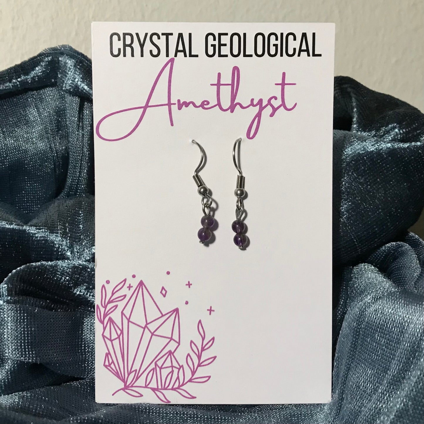 Amythest Beaded Earring Pair