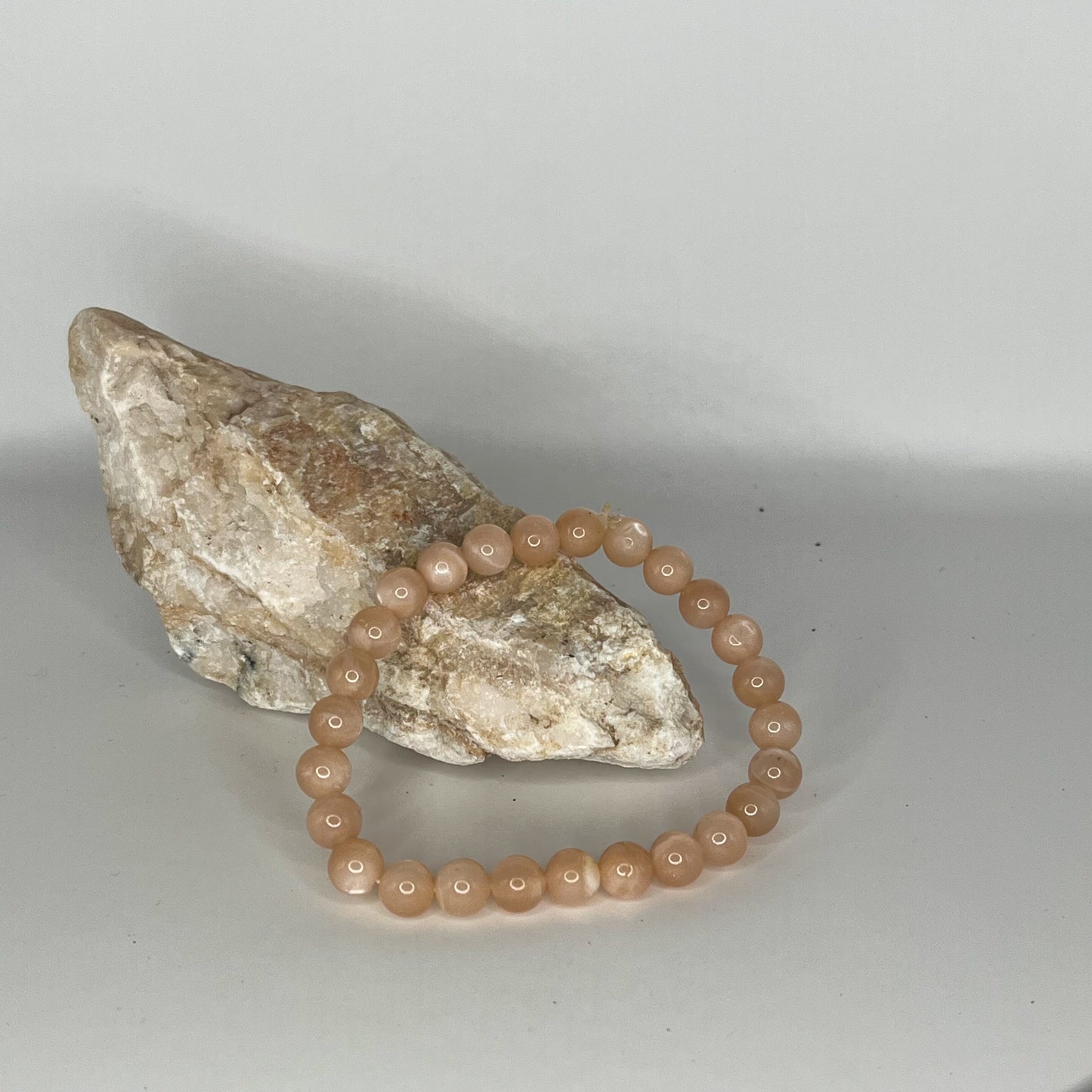 Sunstone Round Bead Bracelet