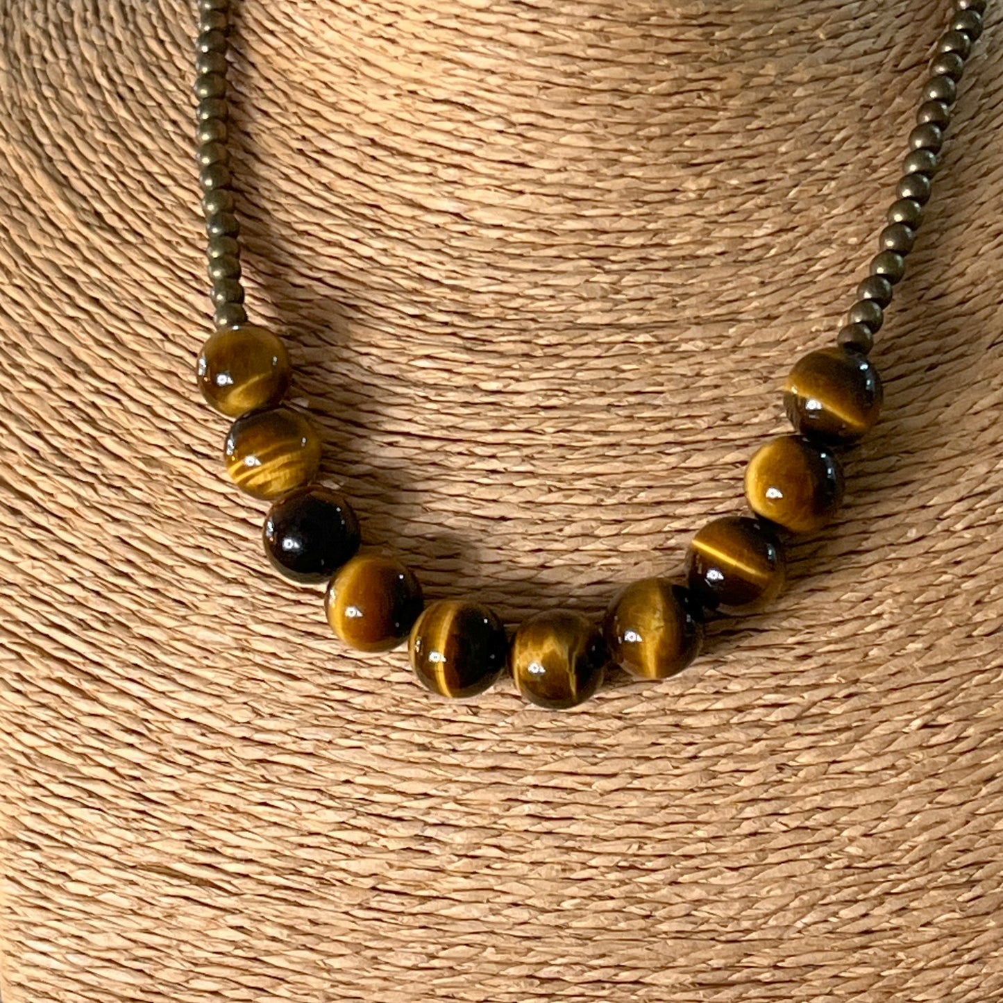 Tiger’s Eye & Gold Beaded Necklace