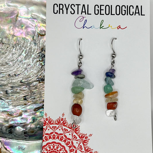 Chakra Chip Bead Gemstone Earring Pair