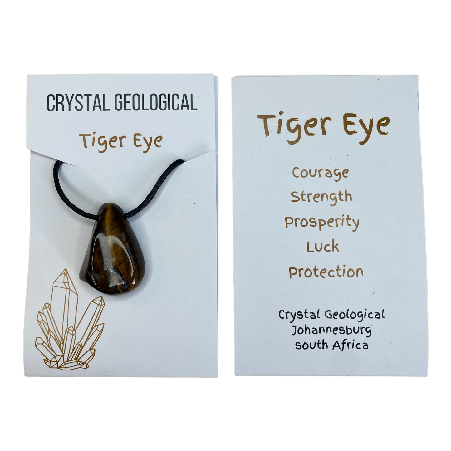 Assorted Tumble Gemstone Necklace on Black Cord - Crystal Geological