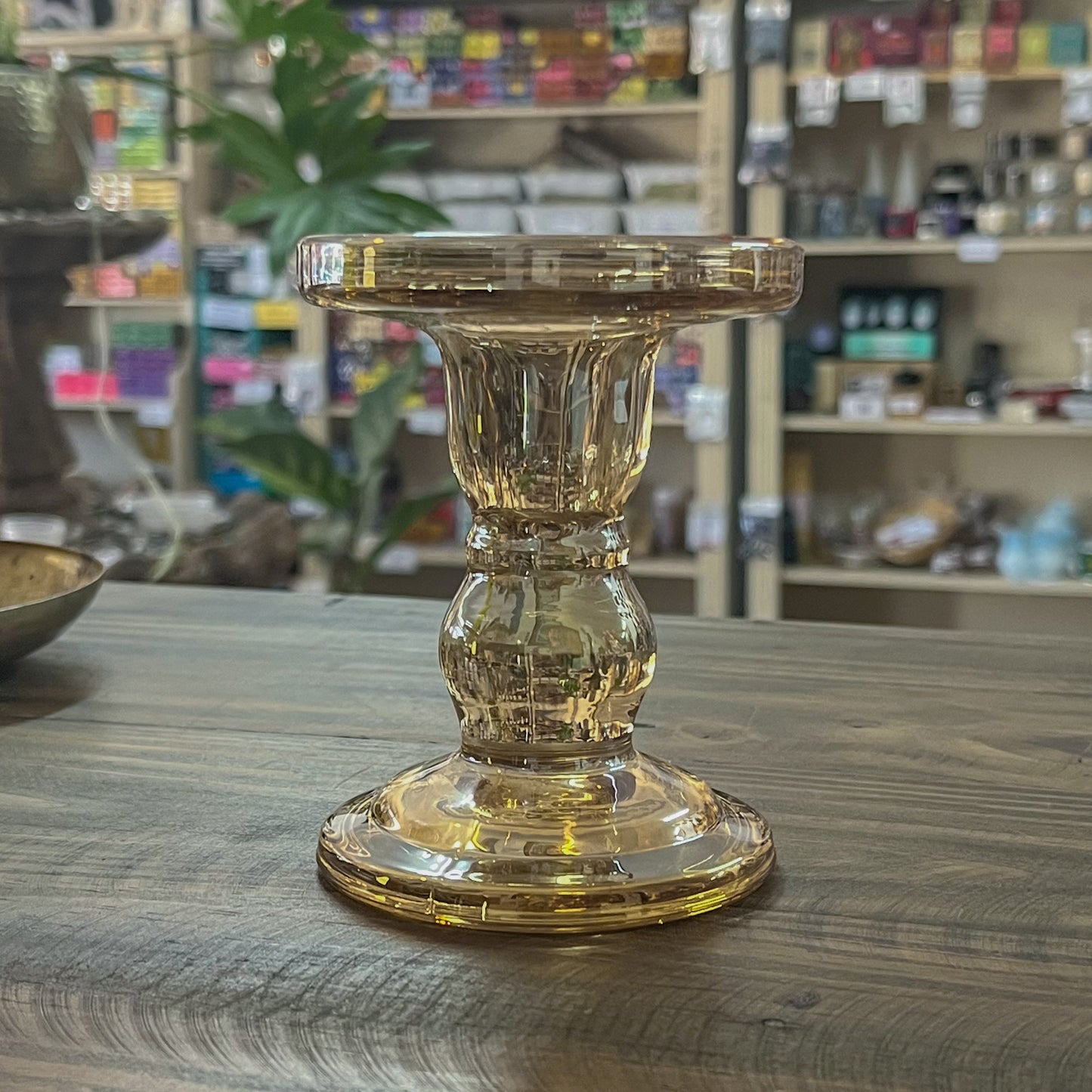 Tinted Glass Candleholder - 11cm