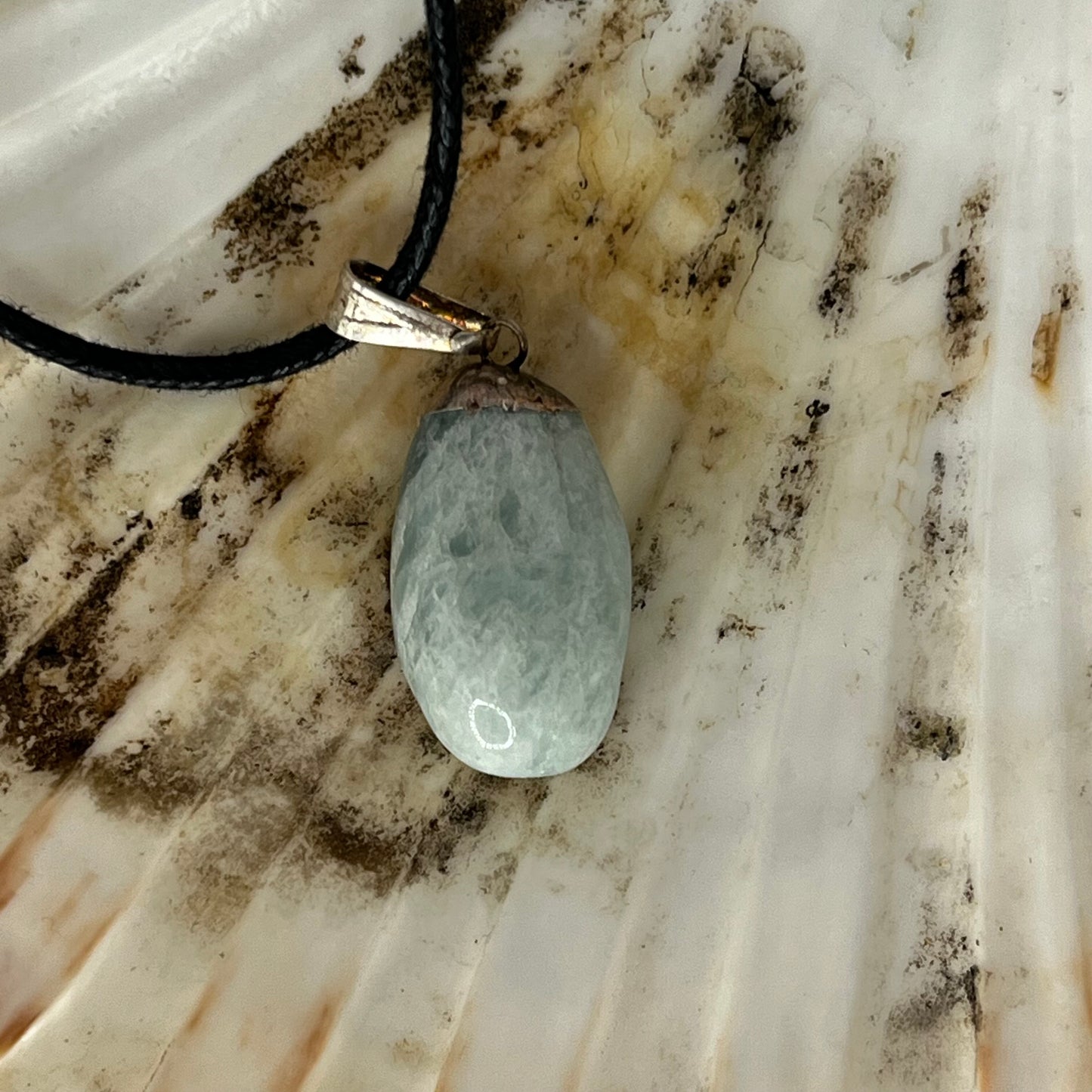 Assorted Metal Gemstone Pendants on Black Cord (w/ Clasp)