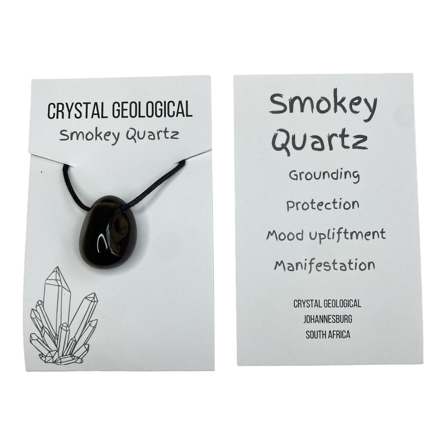 Assorted Tumble Gemstone Necklace on Black Cord - Crystal Geological