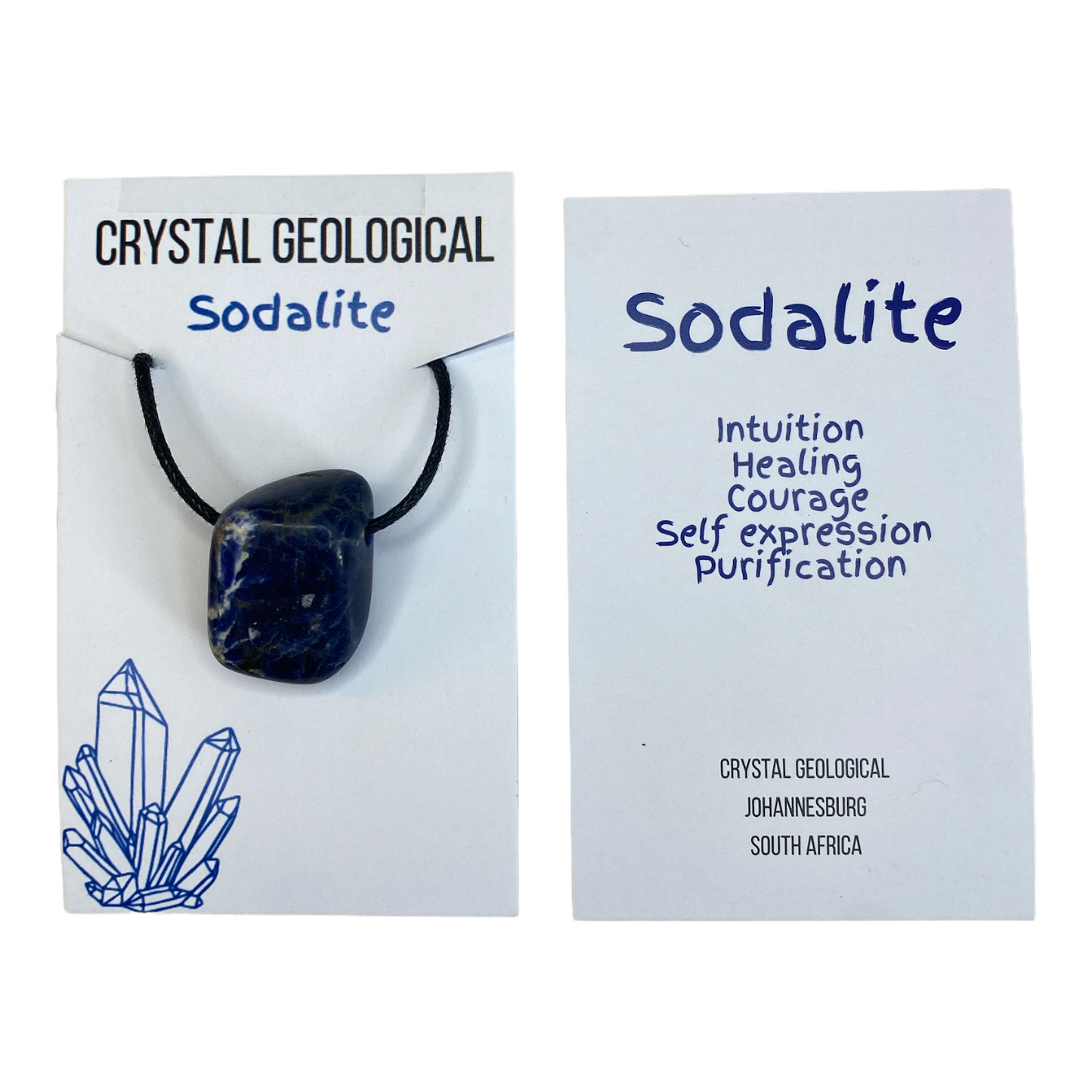 Assorted Tumble Gemstone Necklace on Black Cord - Crystal Geological