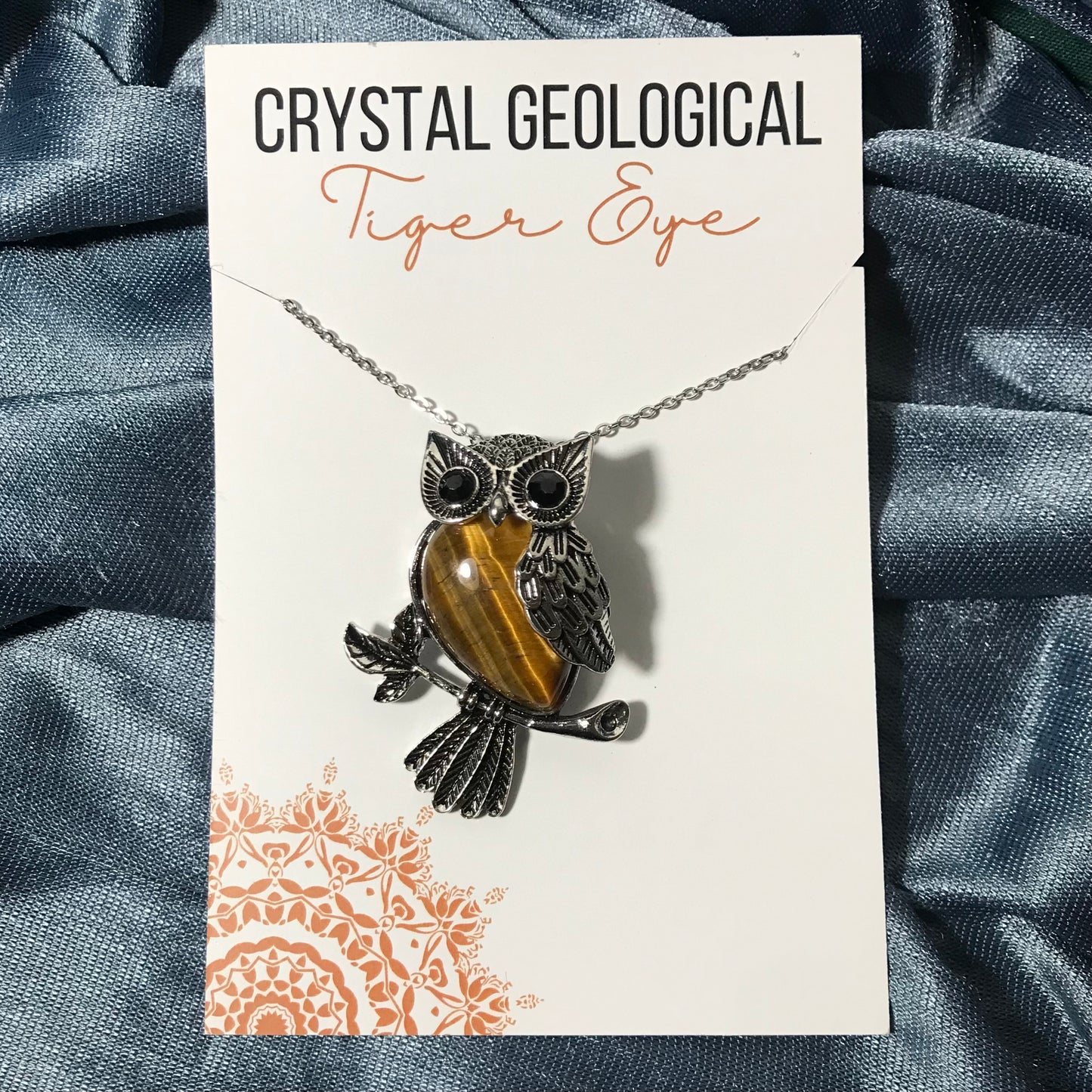 Assorted Gemstone Owl Pendants with Chain