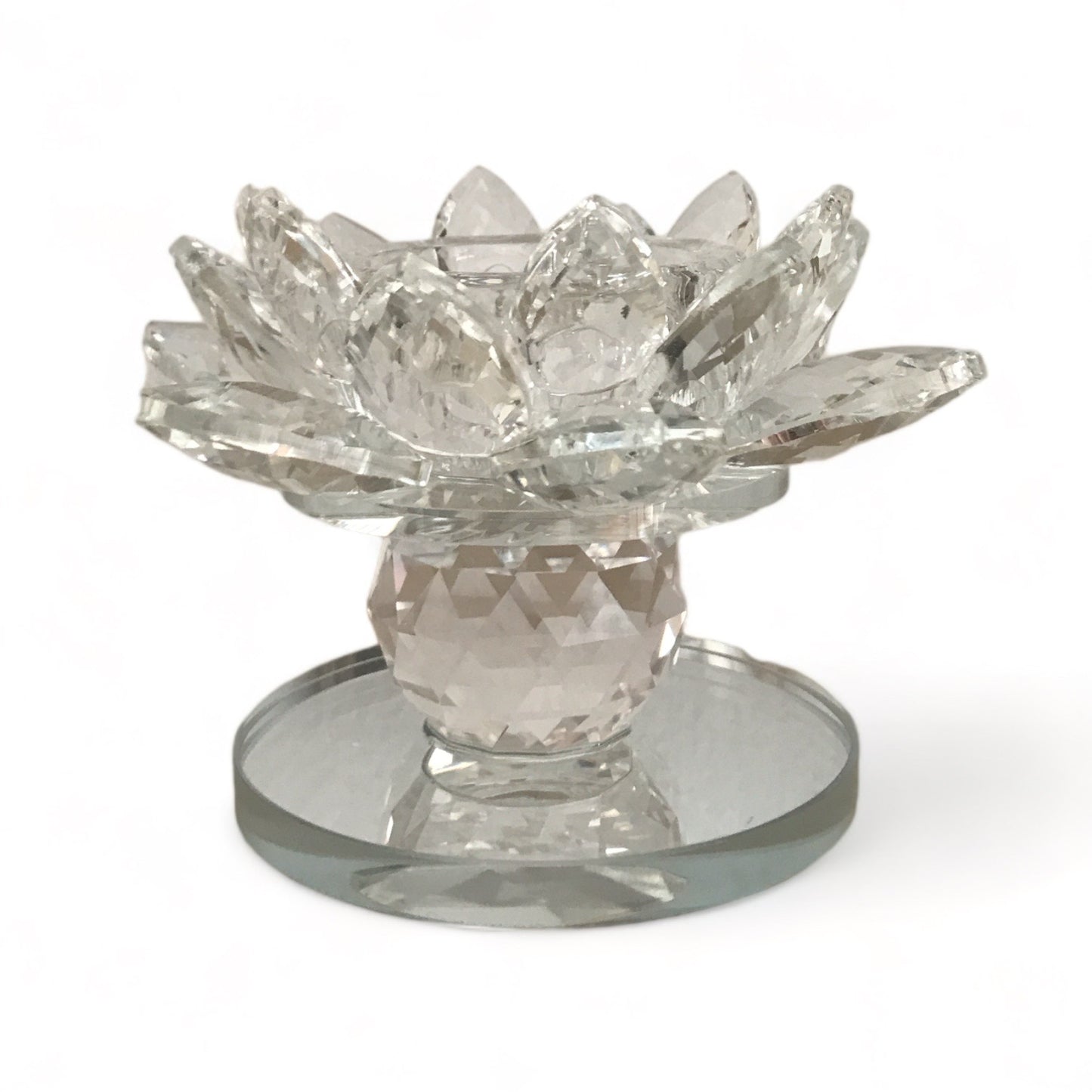 Crystal Candle Holder - Lotus Flower