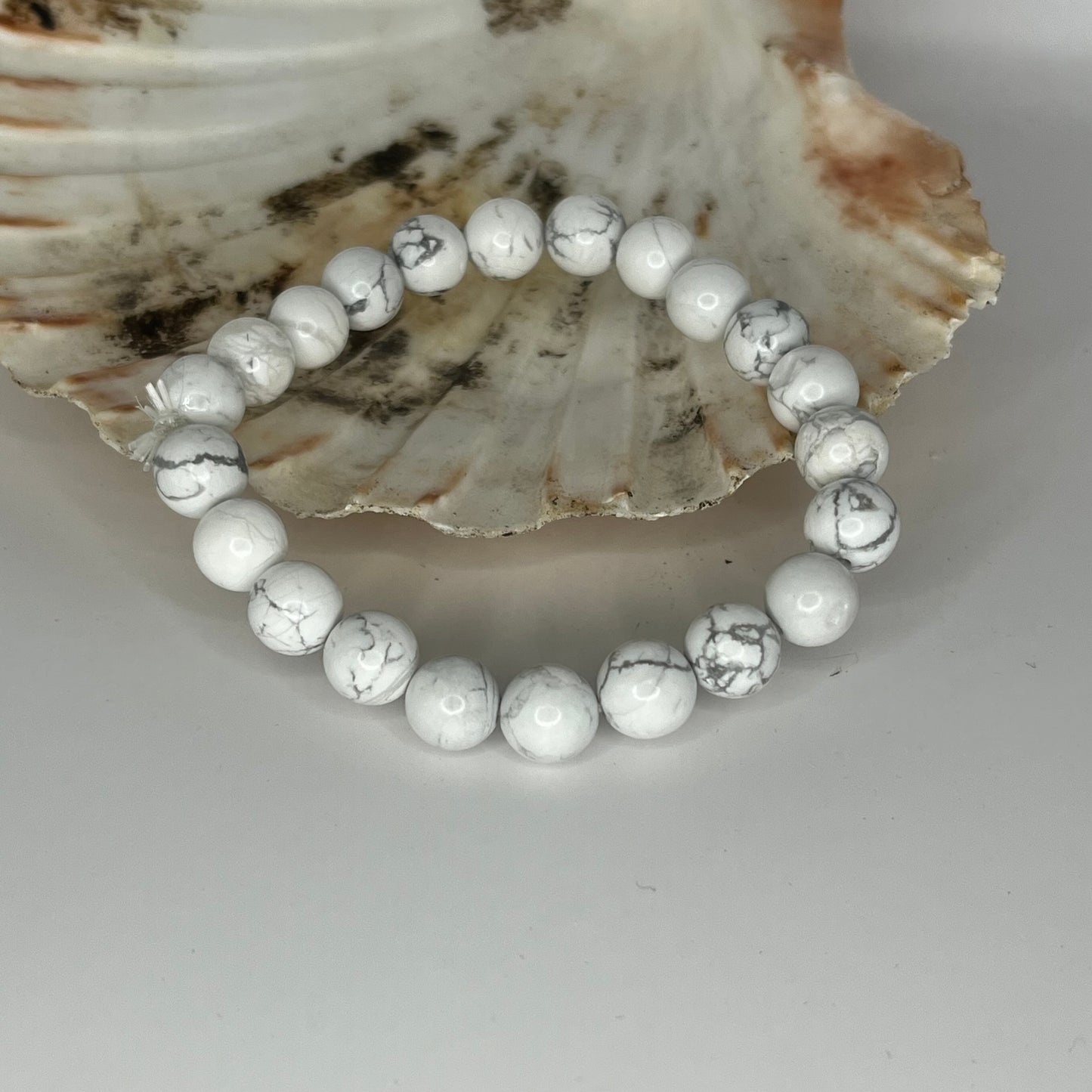 Howlite Round Bead Bracelets