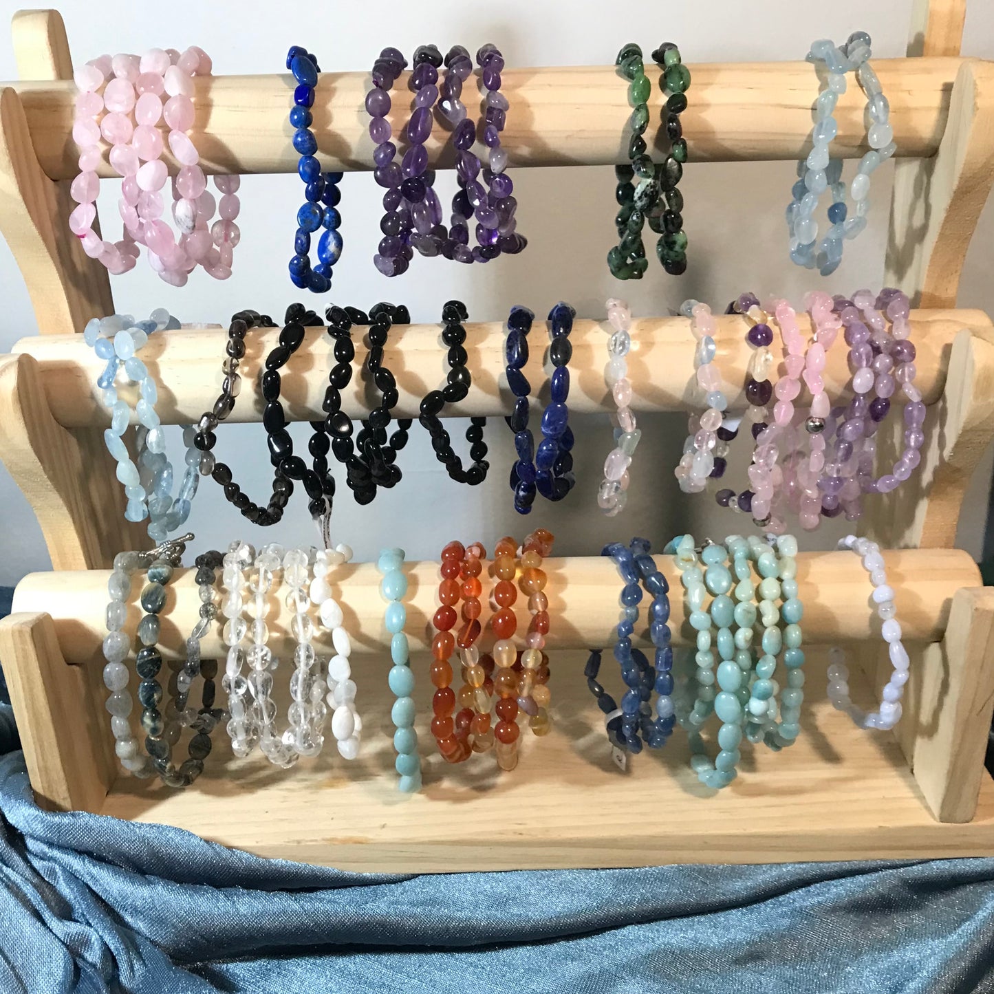 Assorted Pebble Bead Gemstone Bracelets