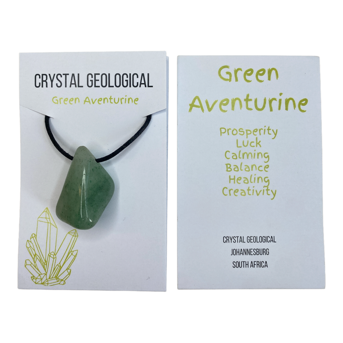 Assorted Tumble Gemstone Necklace on Black Cord - Crystal Geological
