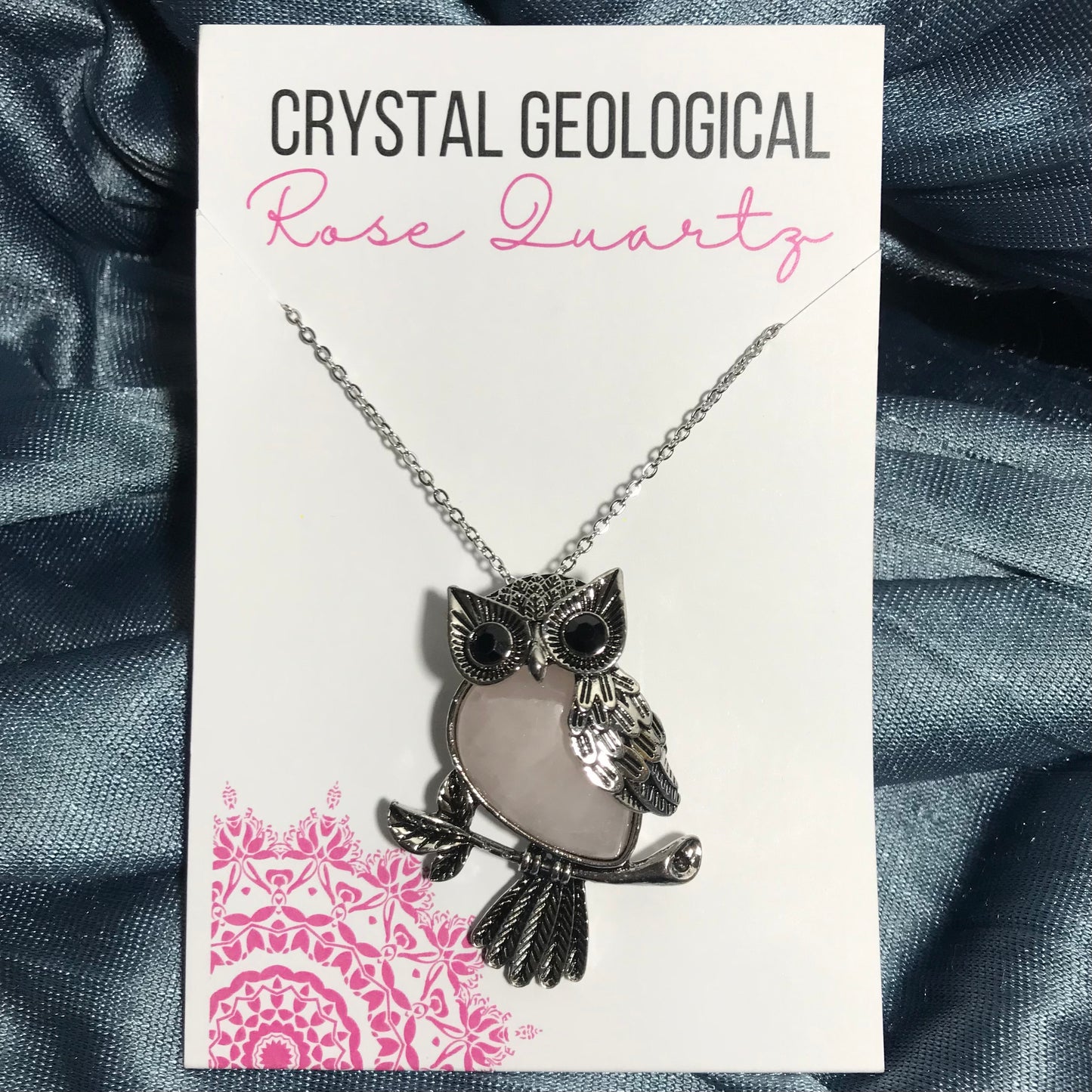 Assorted Gemstone Owl Pendants with Chain