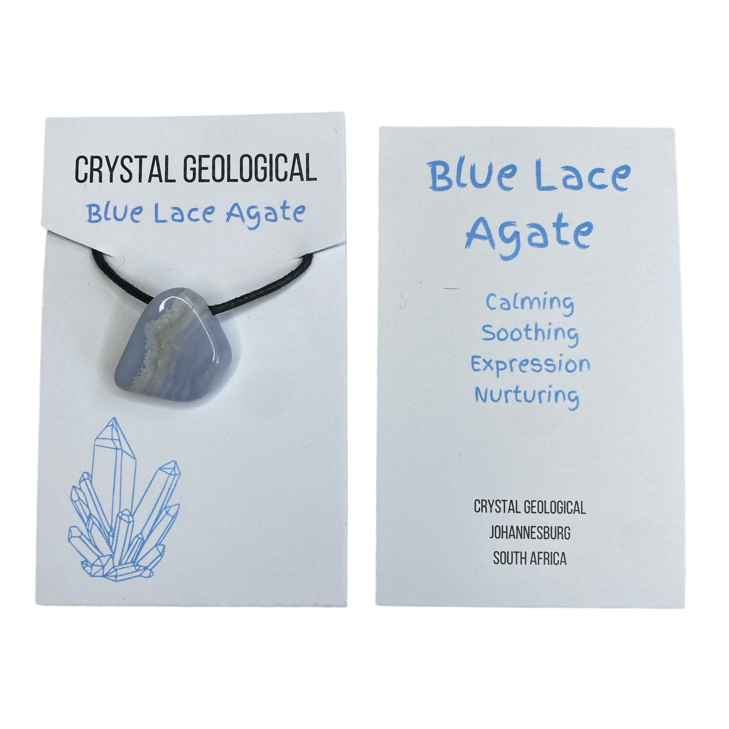 Assorted Tumble Gemstone Necklace on Black Cord - Crystal Geological