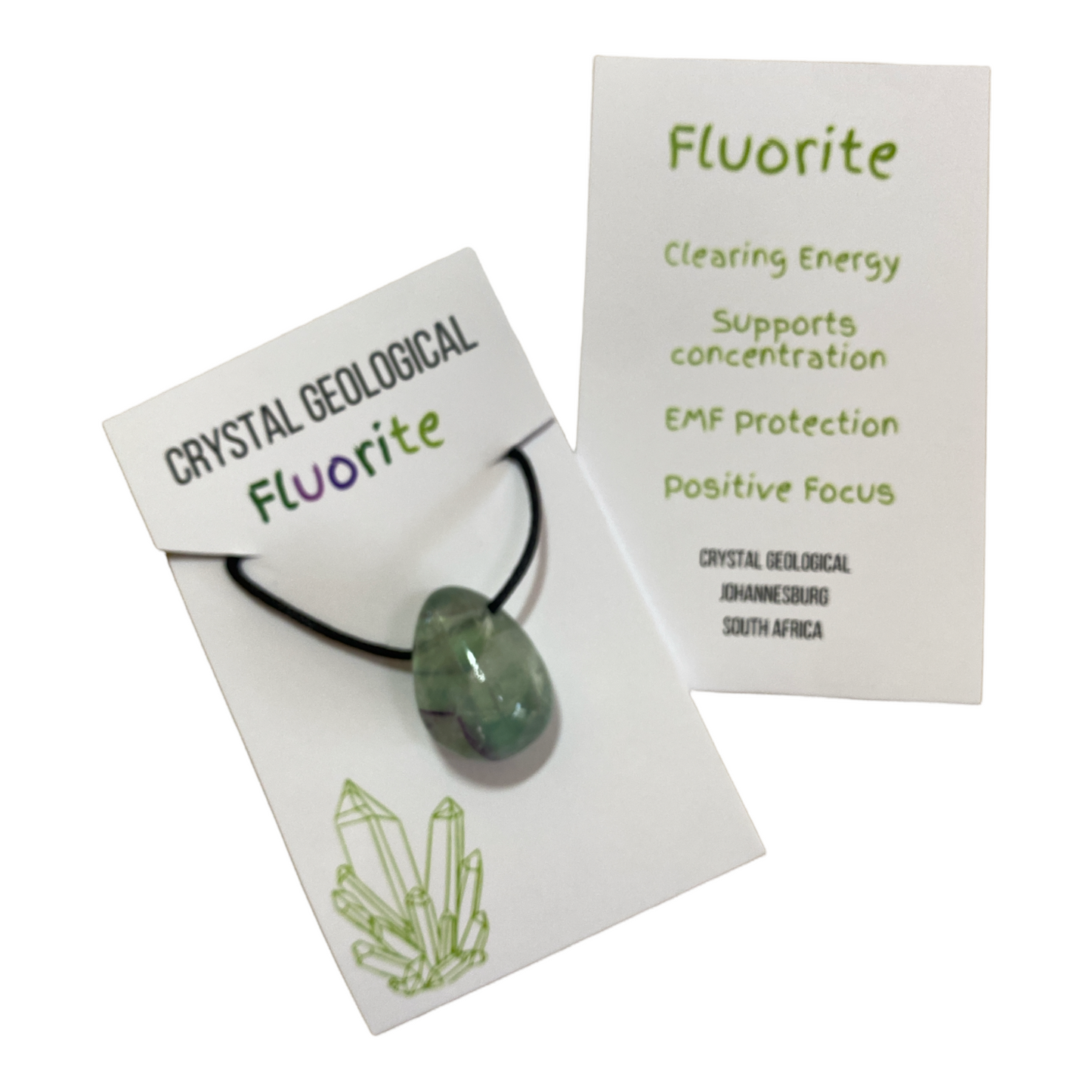 Assorted Tumble Gemstone Necklace on Black Cord - Crystal Geological
