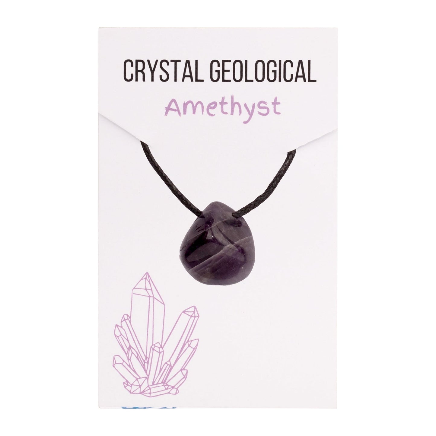 Assorted Tumble Gemstone Necklace on Black Cord - Crystal Geological