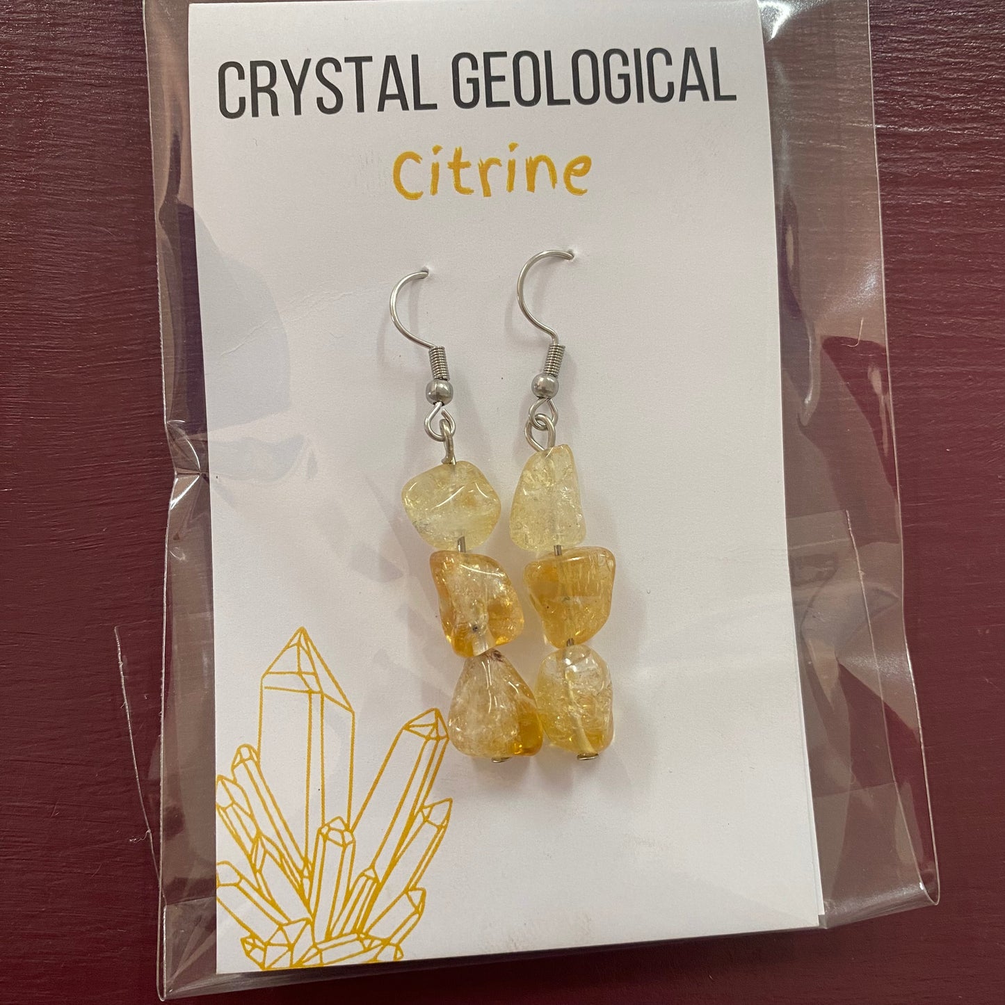 Citrine Beaded Earrings - Crystal Geological