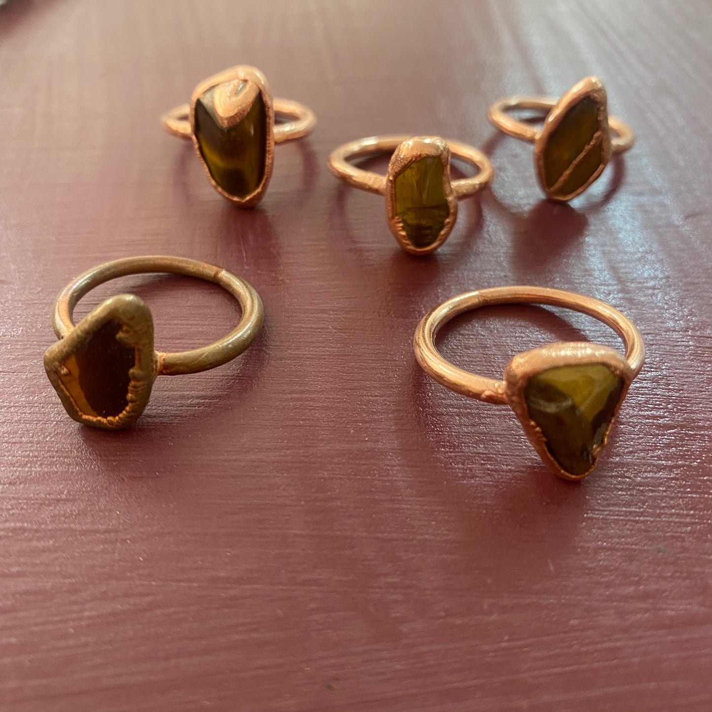 Assorted Tiger Eye Copper Ring