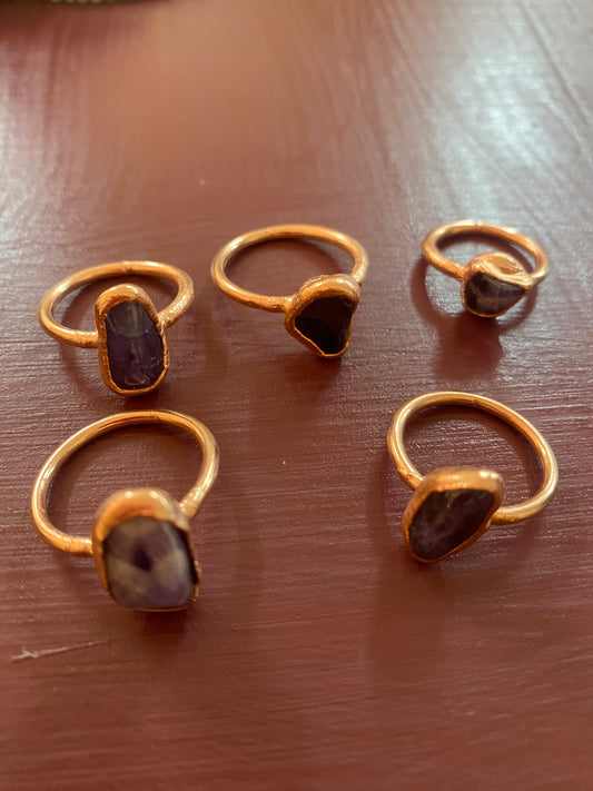 Assorted Amethyst Copper Ring