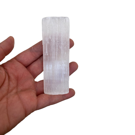 Selenite Wand Natural (unpolished) - 10cm - Crystal Geological