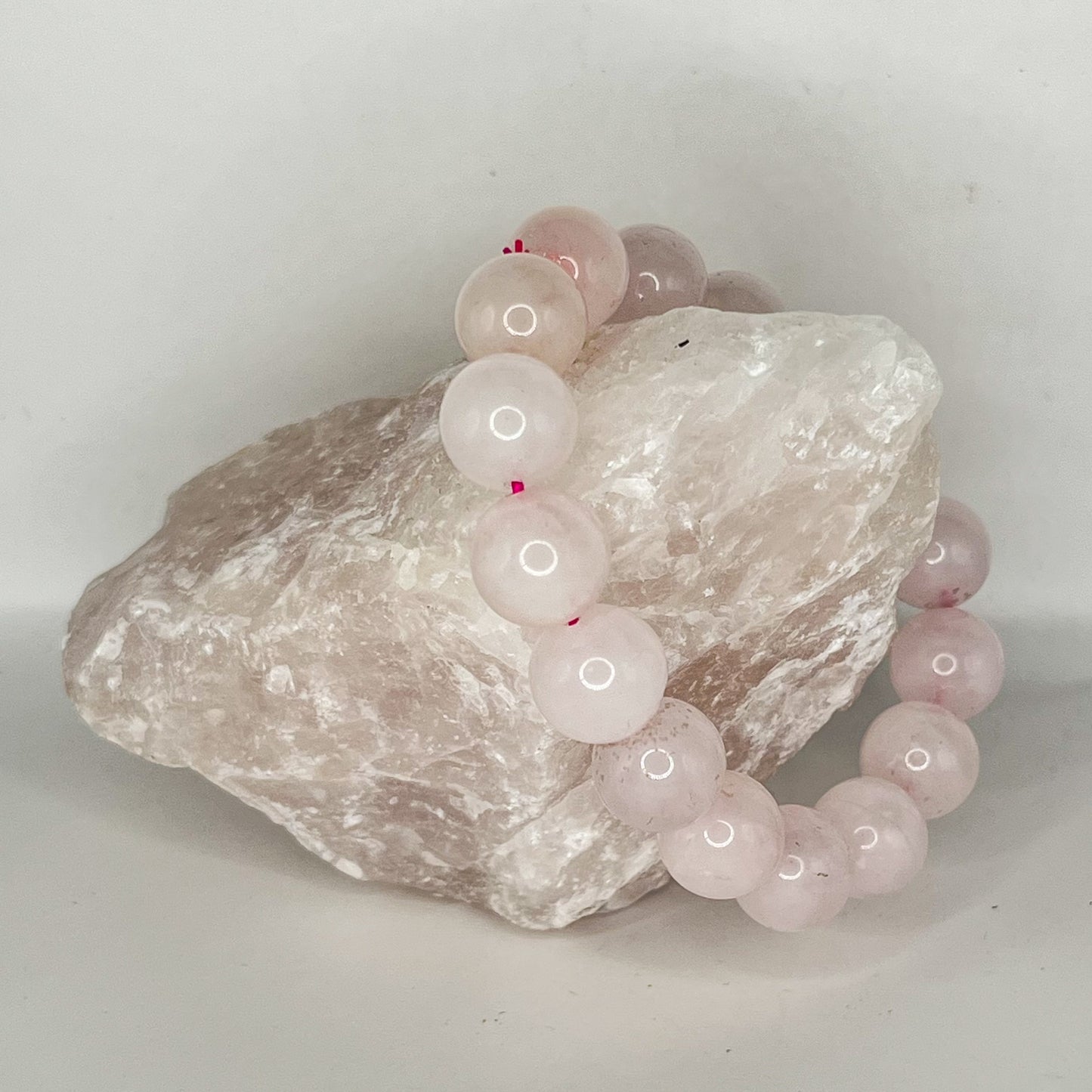 Rose Quartz Round Bead Bracelets