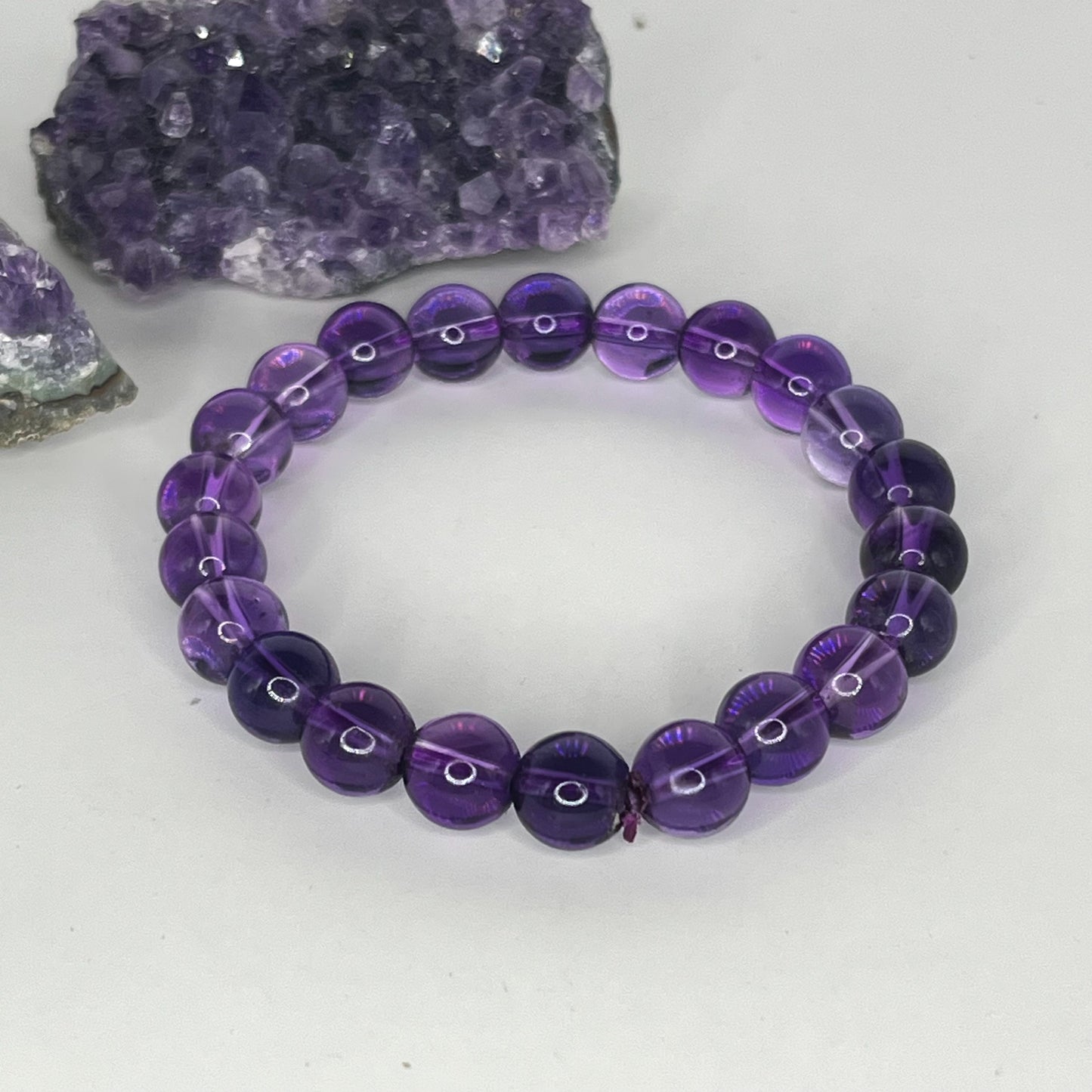 Amethyst Round Bead Bracelets