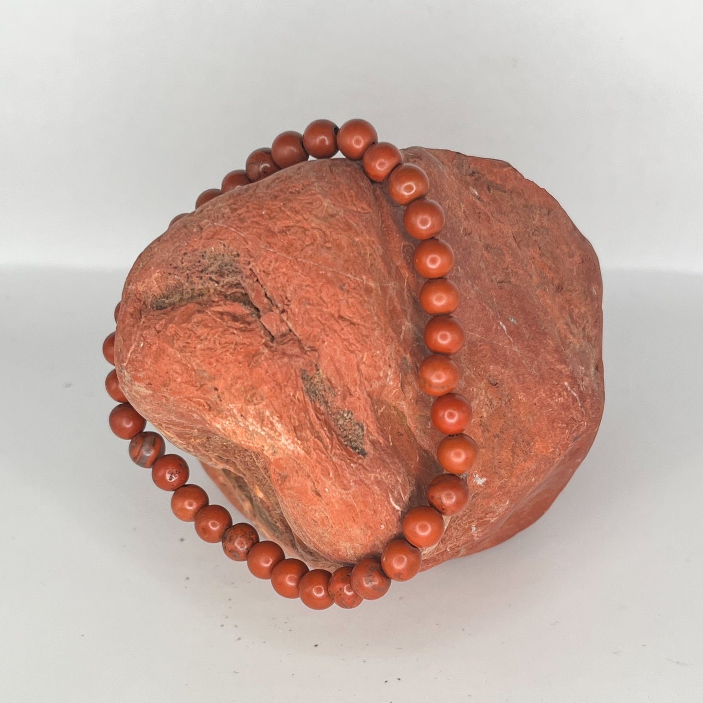 Red Jasper Round Bead Bracelets