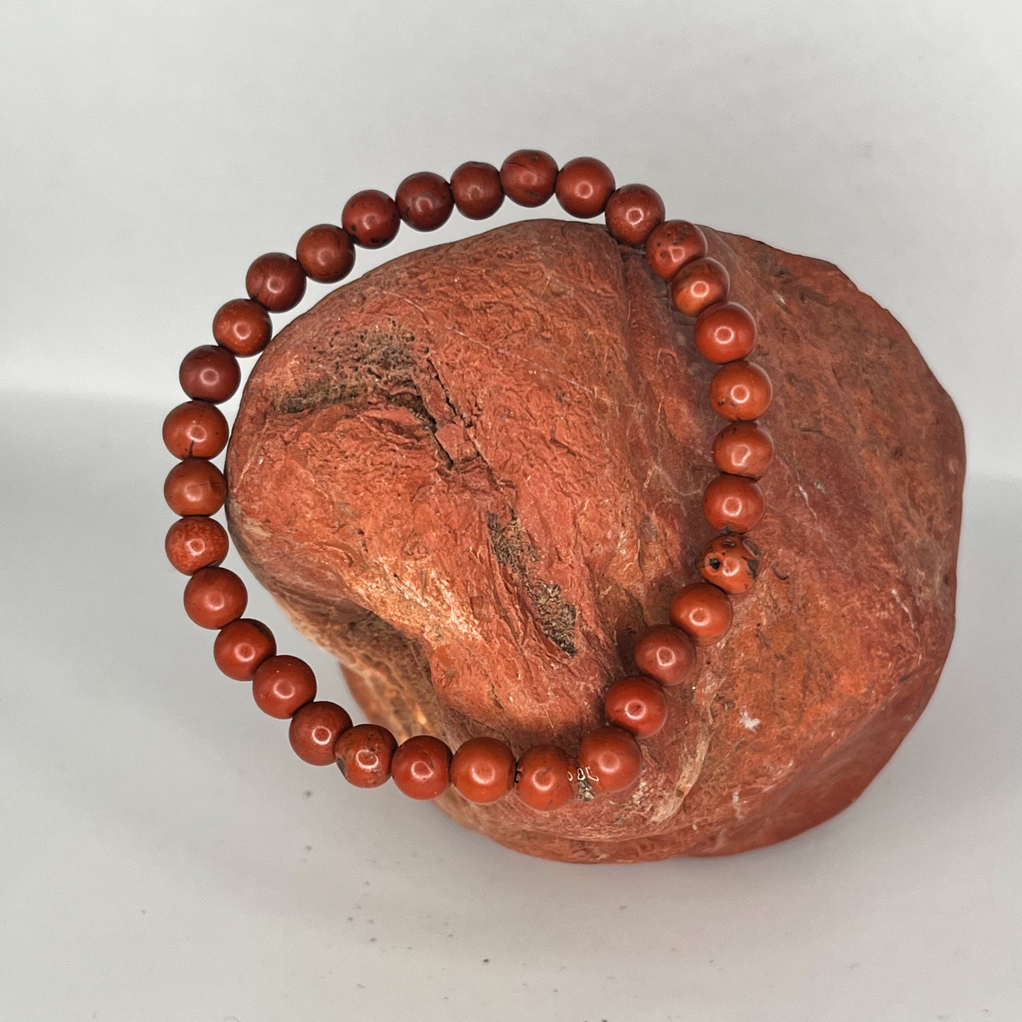 Red Jasper Round Bead Bracelets