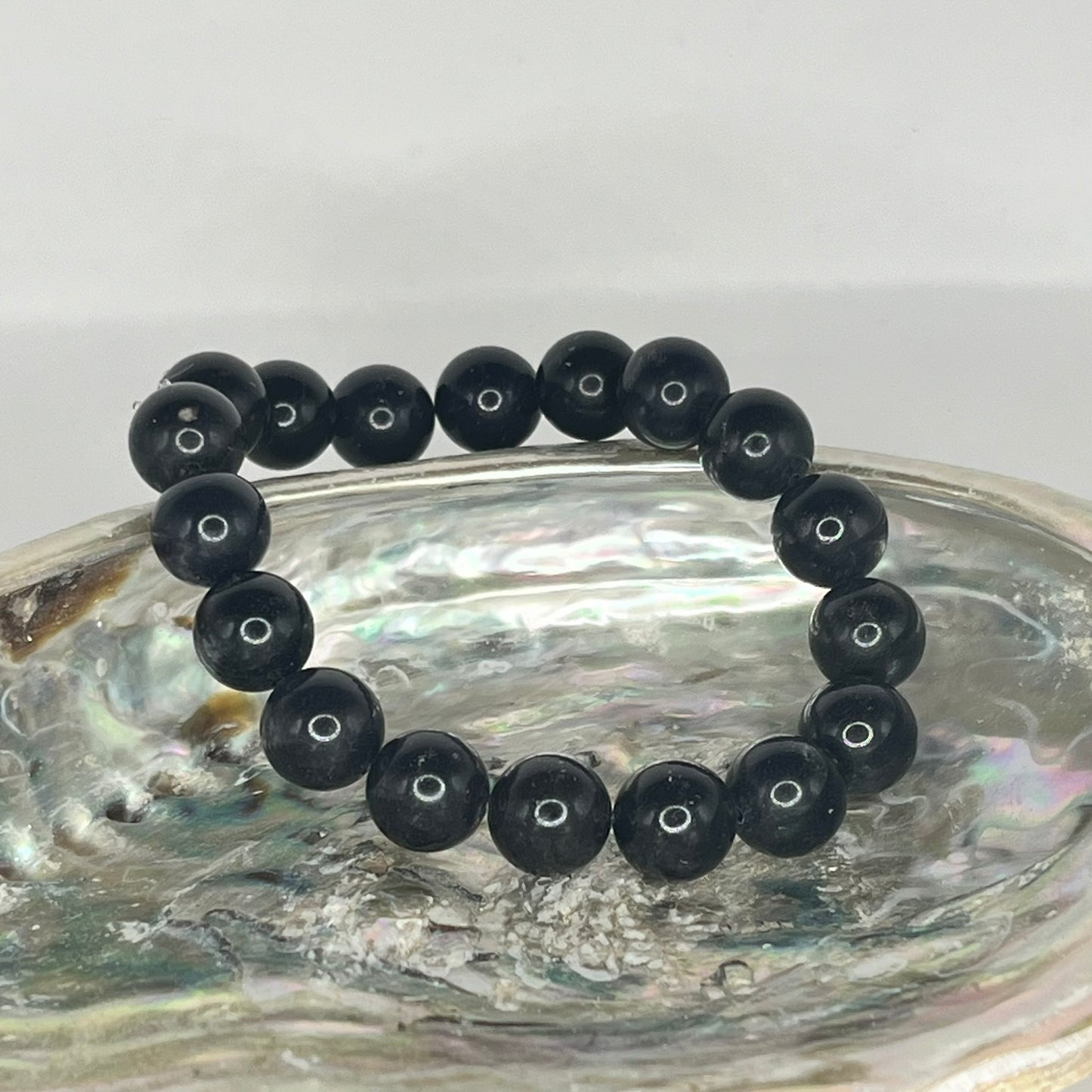 Blue Sandstone Round Bead Bracelets