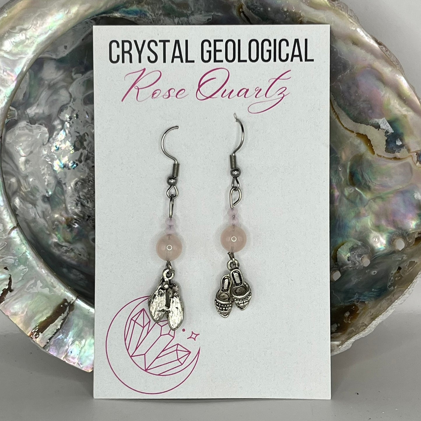 Assorted Rose Quartz Beaded Earring