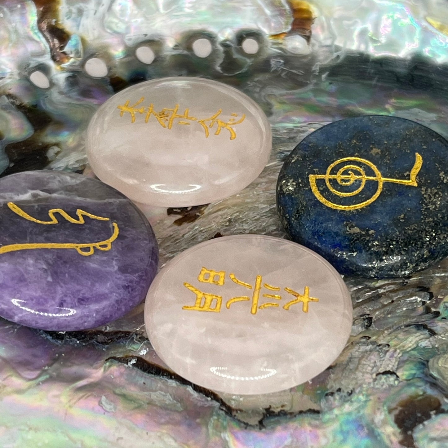 Gemstone with Reiki Symbols