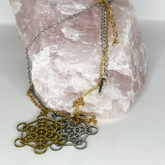 Stainless Steel Metatron Cube Chain