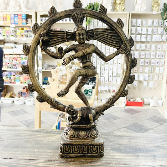 Hindu God Shiva (Natarjara) Statue (Store Collection Only) - Bronze Colour-33cm