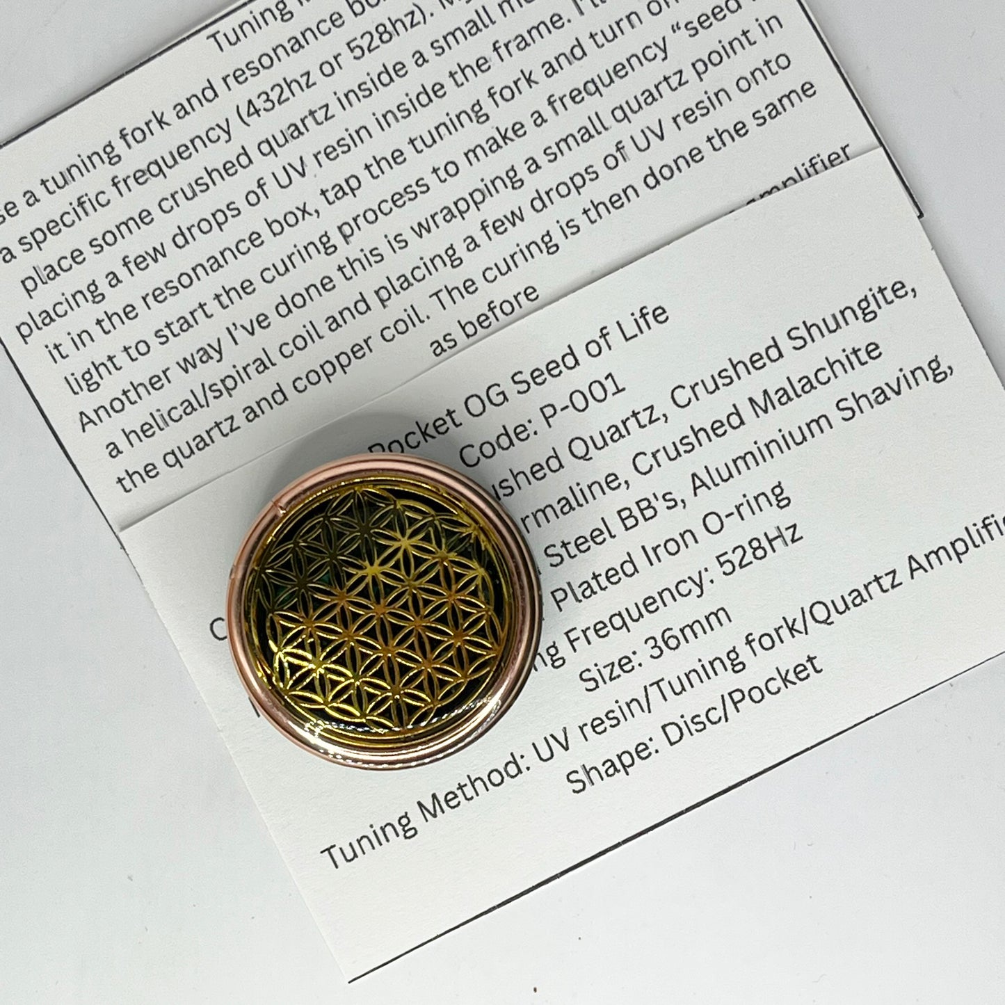 Pocket OG Orgonite Seed Of Life