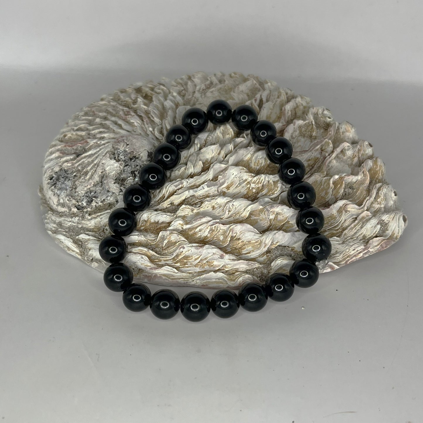 Black Tourmaline Round Beaded Bracelet