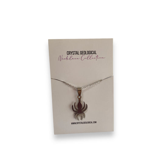 Spider Pendant on Chain - Crystal Geological