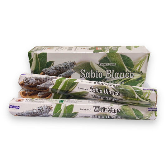 White Sage Incense Sticks - Box of 6 Tubes - by Darshan