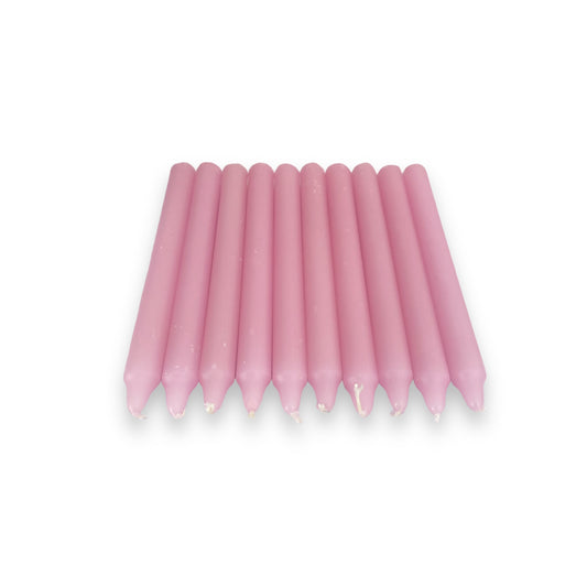 Pack of 10 Pink Candles - 17cm