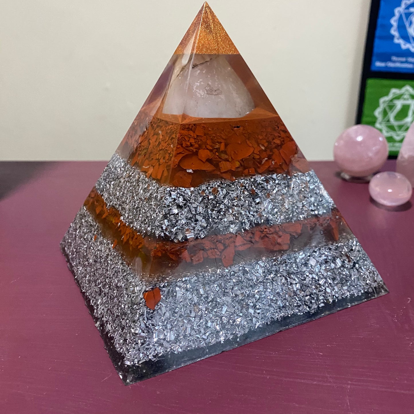 Organite Pyramid - Large - Health & Vitality - 17cm - Crystal Geological