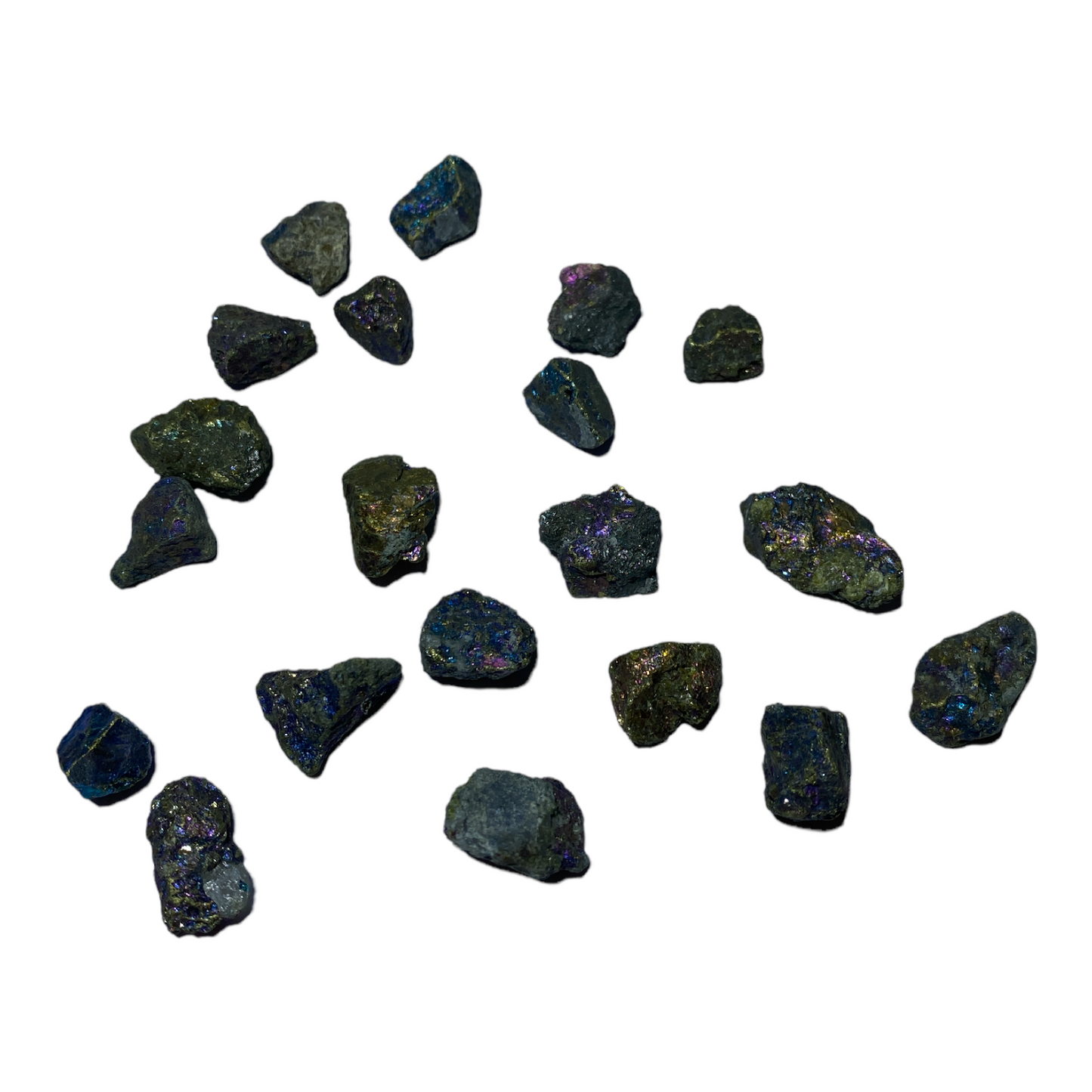 Peacock Ore Calcopyrite xsmall - Crystal Geological