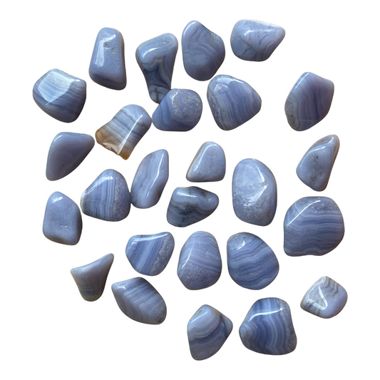 Blue Lace Agate Tumble Stone - Crystal Geological