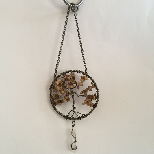 Picture jasper Copper Suncatcher with Crystal Point - Crystal Geological