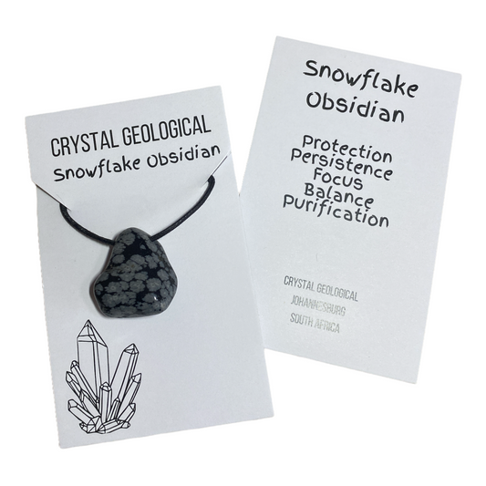 Snowflake Obsidian Tumble Stone Necklace