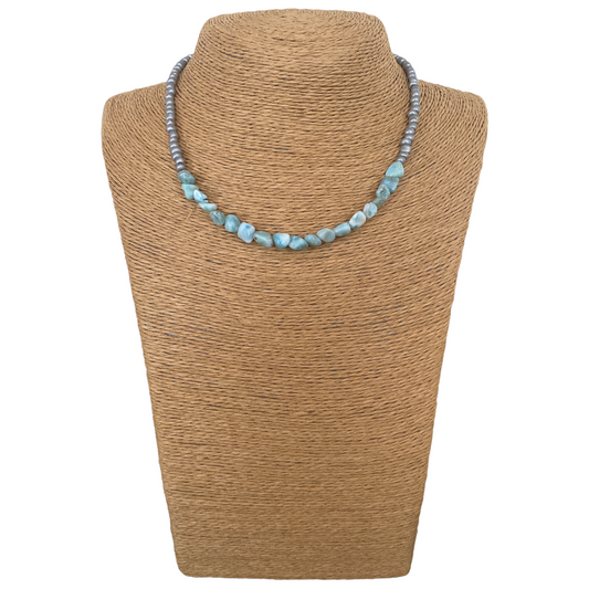 Larimar Beaded Necklace - Crystal Geological