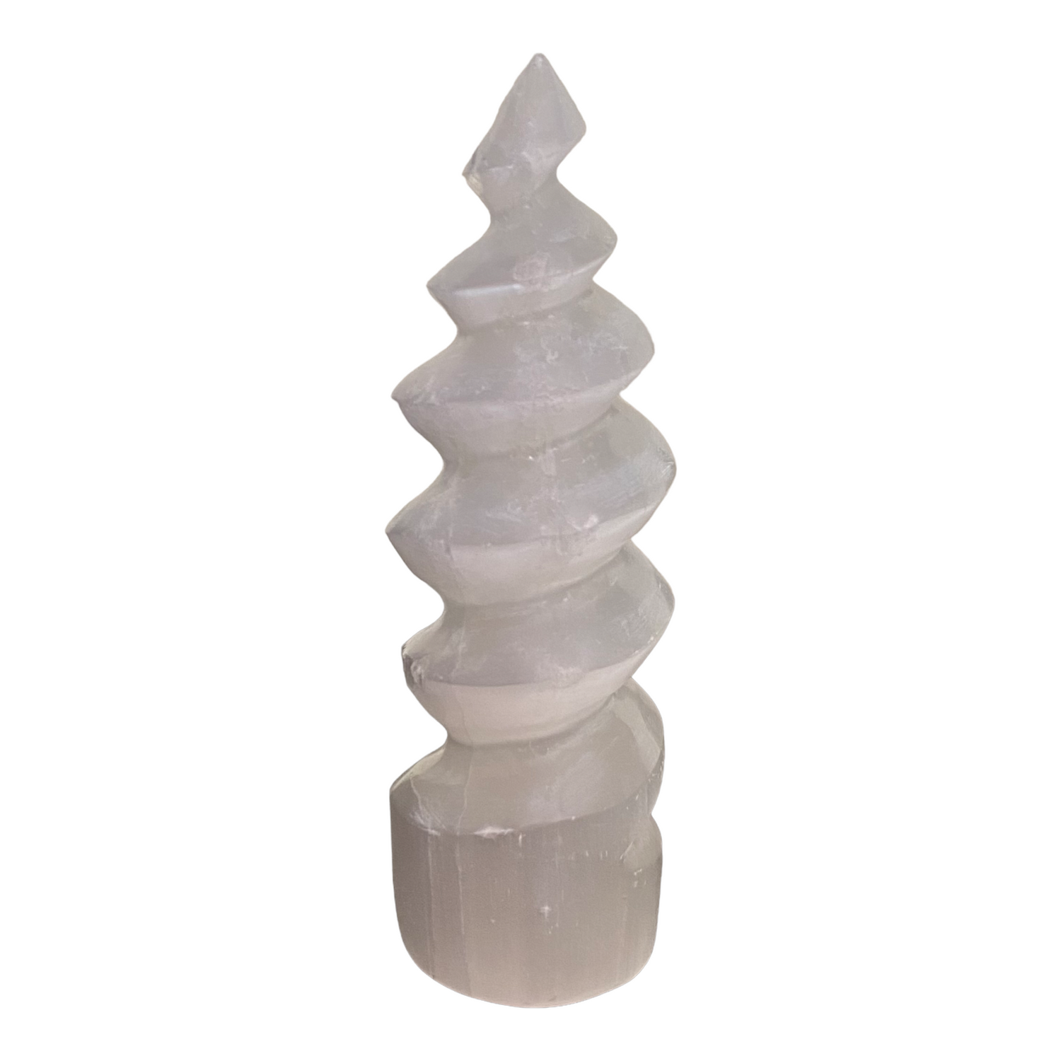 Selenite Spiral Tower - 15cm