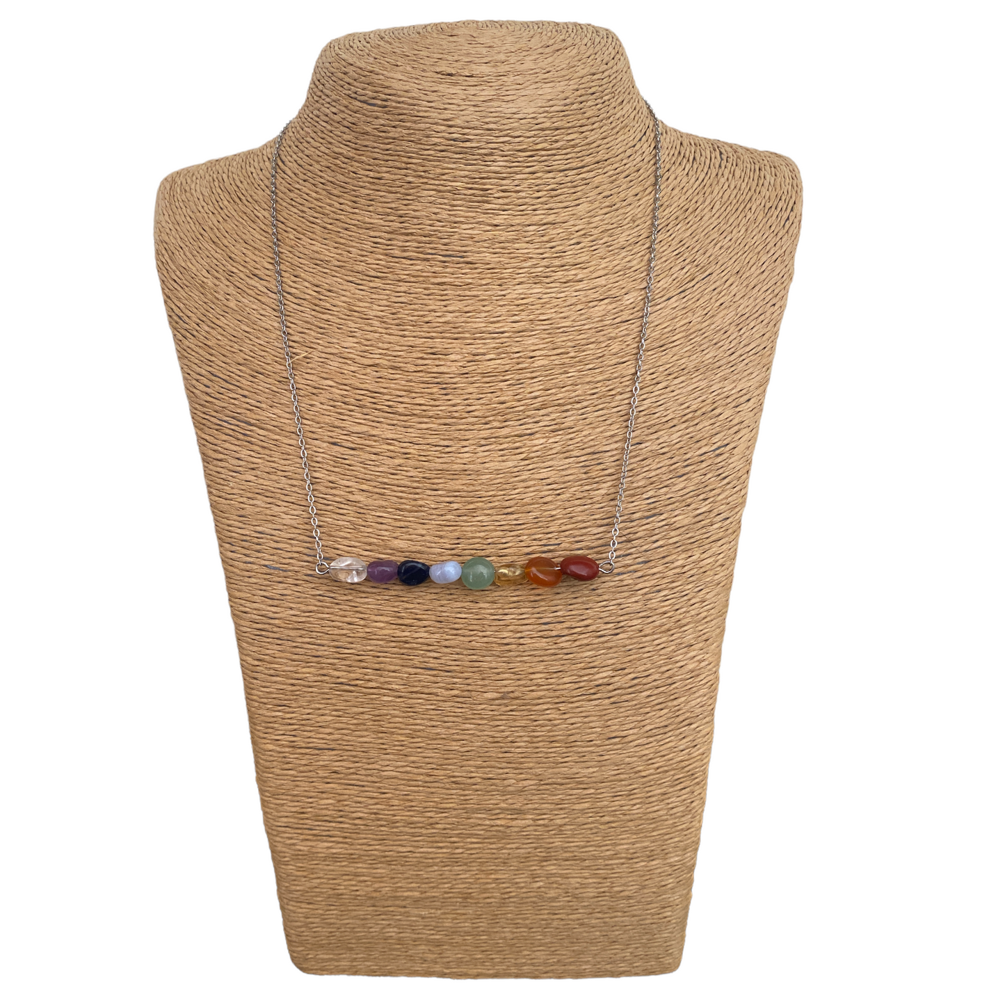 Chakra Pebble Bead Necklace