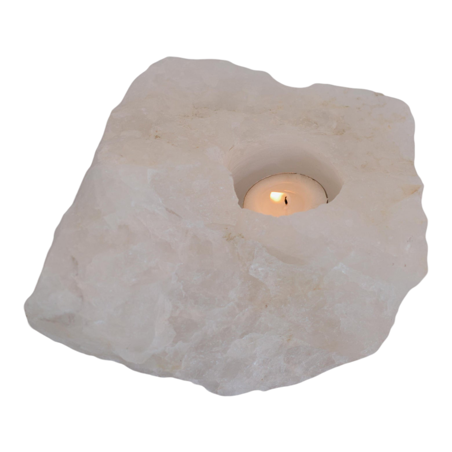 White Quartz Candle Holder - EARLY BIRD SPECIAL April 2022 - Crystal Geological