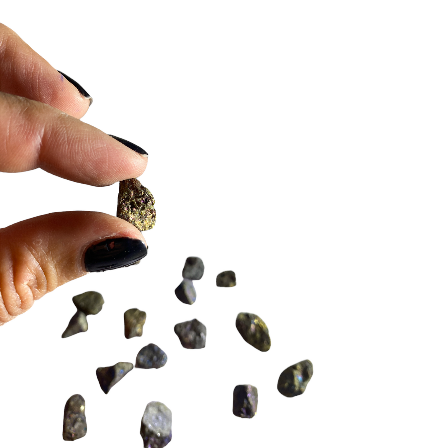 Peacock Ore Calcopyrite xsmall - Crystal Geological