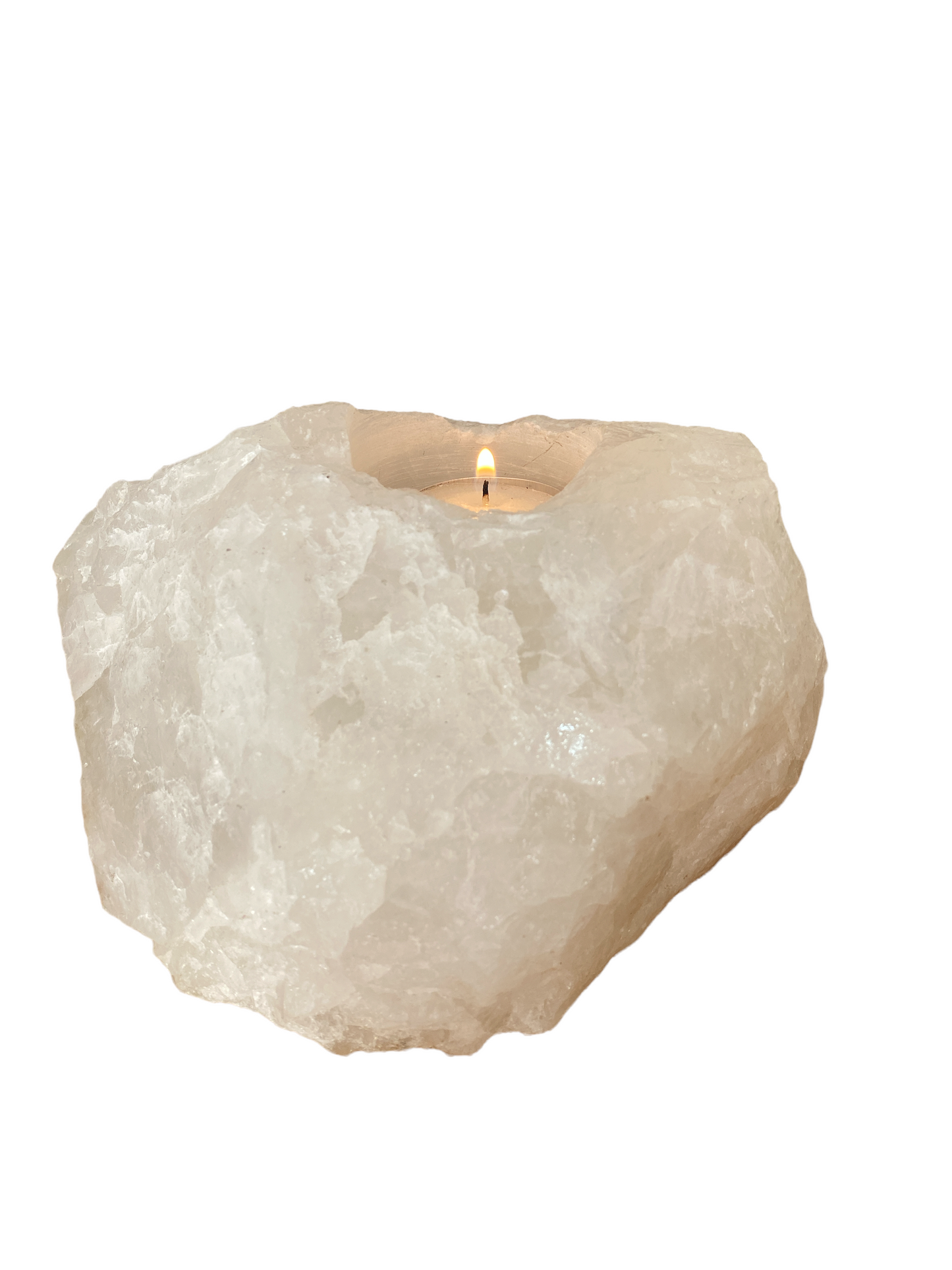 White Quartz Candle Holder - EARLY BIRD SPECIAL April 2022 - Crystal Geological