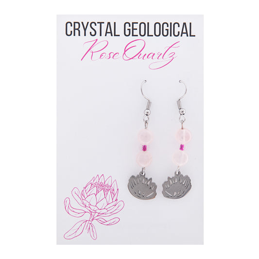 Assorted Rose Quartz Beaded Earring