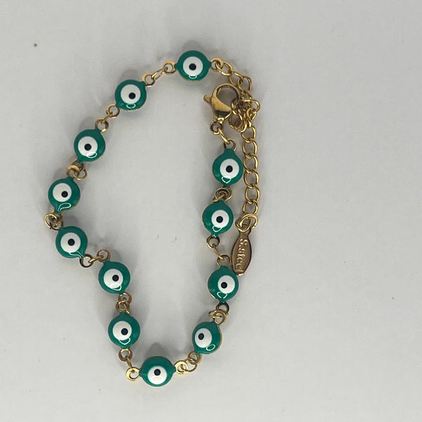 Evil Eye Stainless Steel Bracelet - Crystal Geological